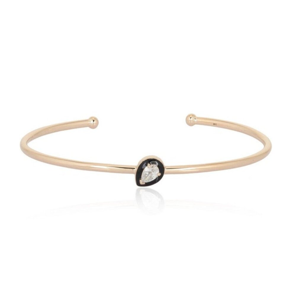 Radiant Tide 14K (or 18k upon request) Yellow Gold Diamond Bangle Bracelet